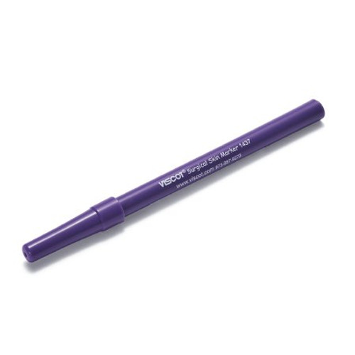 Skin Marker Vismark 1437 Gentian Violet Fine / Regular Tip Ruler with Labels Sterile 1437SRL9-100 Box/100