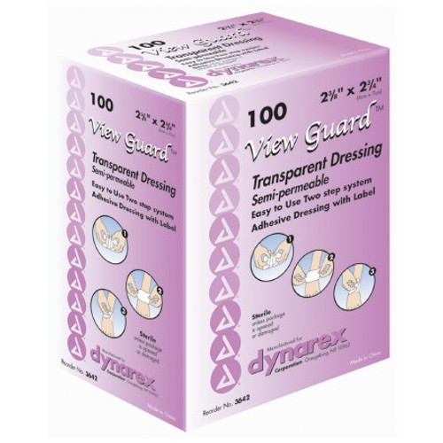 Transparent Film Dressing View Guard Rectangle 2-3/8 X 2-3/4 Inch 2 Tab Delivery Without Label Sterile 3642