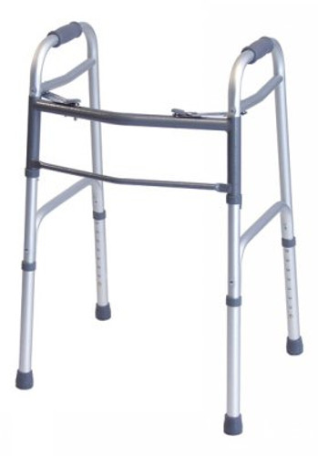 Dual Release Folding Walker Adjustable Height Lumex Everyday Aluminum Frame 300 lbs. Weight Capacity 32-1/4 to 39-1/4 Inch Height 716070A-4