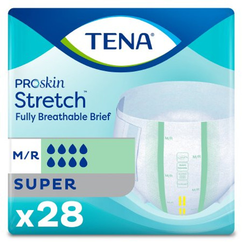 Unisex Adult Incontinence Brief TENA Stretch Super Medium Disposable Heavy Absorbency 67902