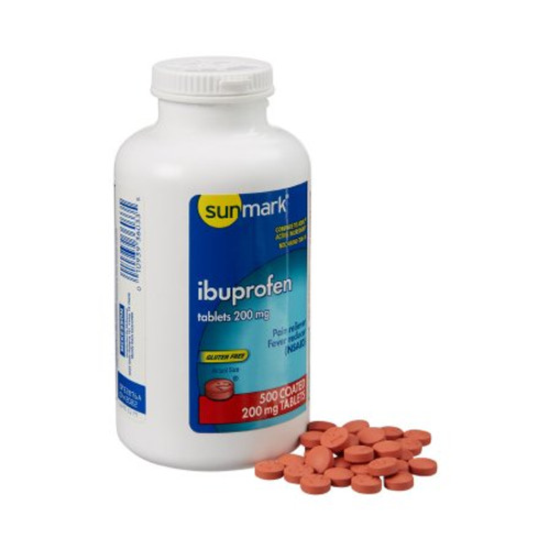 Pain Relief sunmark 200 mg Strength Ibuprofen Tablet 500 per Bottle 49348070614 Bottle/1