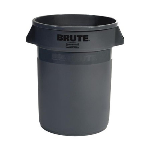 Trash Can Rubbermaid Brute 32 gal. Round Gray Plastic Open Top FG263200GRAY Each/1