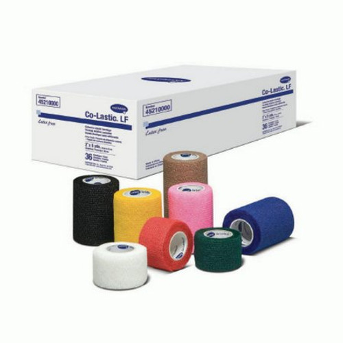 Cohesive Bandage Co-Lastic 2 Inch X 5 Yard Standard Compression Self-adherent Closure Assorted Colors NonSterile 45210000 Case/36