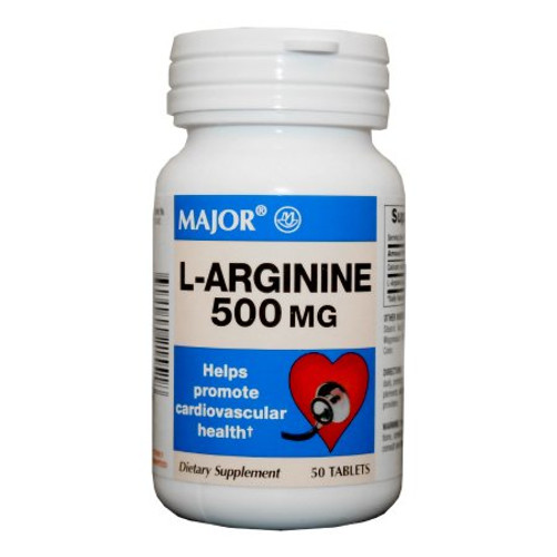 Dietary Supplement Major L-Arginine 500 mg Strength Tablet 50 per Bottle 00904421551 Bottle/1