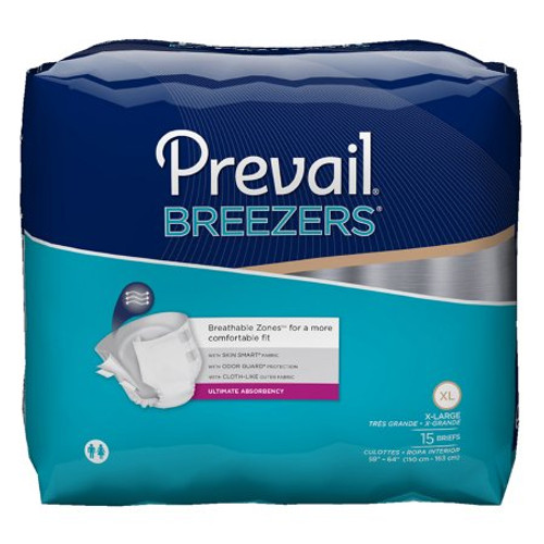 Unisex Adult Incontinence Brief Prevail Breezers X-Large Disposable Heavy Absorbency PVB-014/1