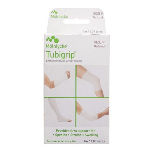 Elastic Tubular Support Bandage Tubigrip 4 Inch X 1 Yard Large Knee / Medium Thigh Standard Compression Pull On Natural Size F NonSterile 1523