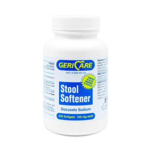 Stool Softener McKesson Brand Softgel 250 per Bottle 100 mg Strength Docusate Sodium 401-25-GCP