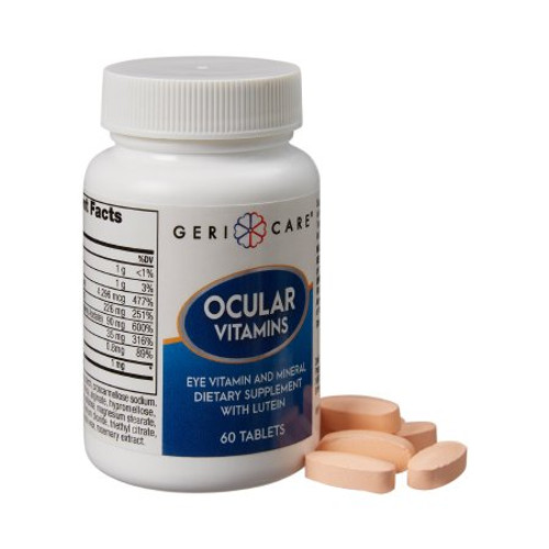 Eye Vitamin Supplement Geri-Care Vitamin A / Ascorbic Acid / Vitamin E 14320 IU - 226 mg - 200 IU Strength Tablet 60 per Bottle 631-06-GCP