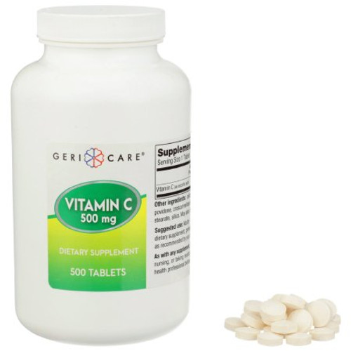 Vitamin C Supplement Geri-Care Ascorbic Acid 500 mg Strength Tablet 500 per Bottle 841-50-GCP