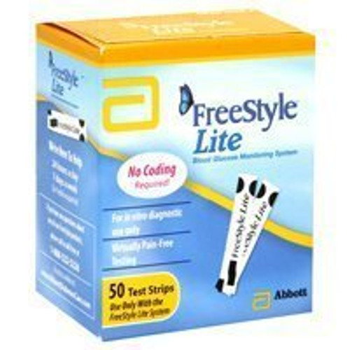 Blood Glucose Test Strips FreeStyle Lite 50 Strips per Box Tiny samplesize only 0.3 L For Freestyle Lite Monitor System 70819 Box/50