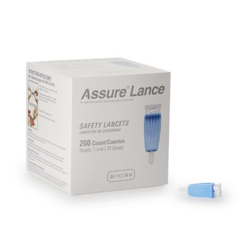 Lancet Assure Microflow Lancet Needle 1.0 mm Depth 28 Gauge Push Button Activation 980228