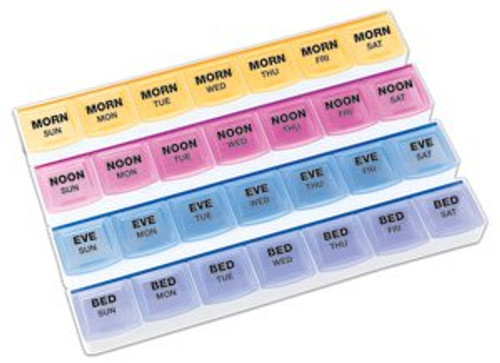 Pill Organizer Mediplanner Standard Size 7 Day 4 Dose 70069B Each/1