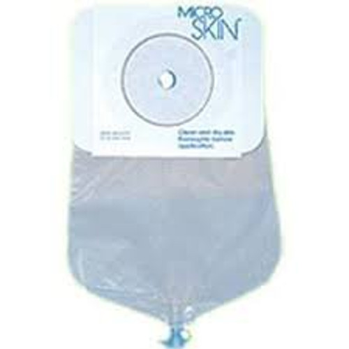 Urostomy Pouch MicroSkin One-Piece System 9 Inch Length 1-1/2 Inch Stoma Drainable Flat Trim to Fit 86300E Box/10