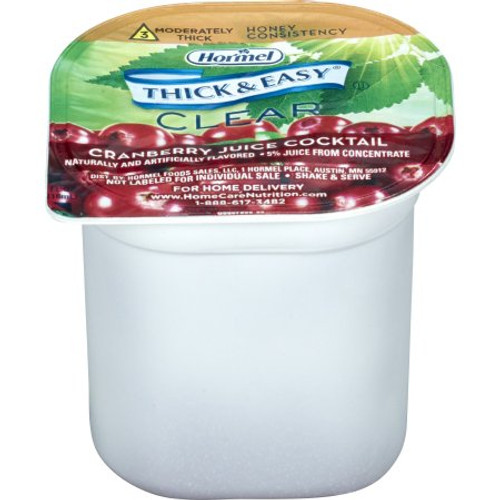 Thickened Beverage Thick Easy 4 oz. Portion Cup Cranberry Juice Cocktail Flavor Ready to Use Honey Consistency 20160 Case/24