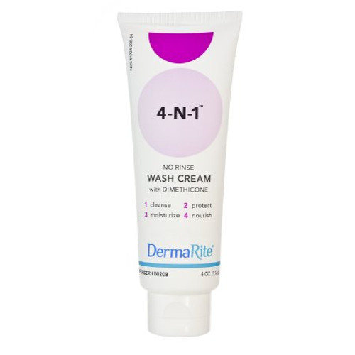 Rinse-Free Body Wash DermaRite 4-N-1 Cream 4 oz. Tube Fresh Scent 00208