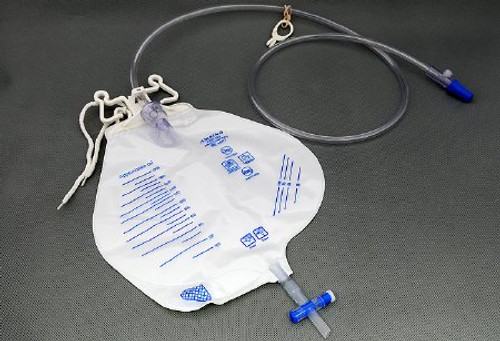 Urinary Drain Bag AMSure Anti-Reflux Valve Sterile Fluid Path 2000 mL Vinyl AS322