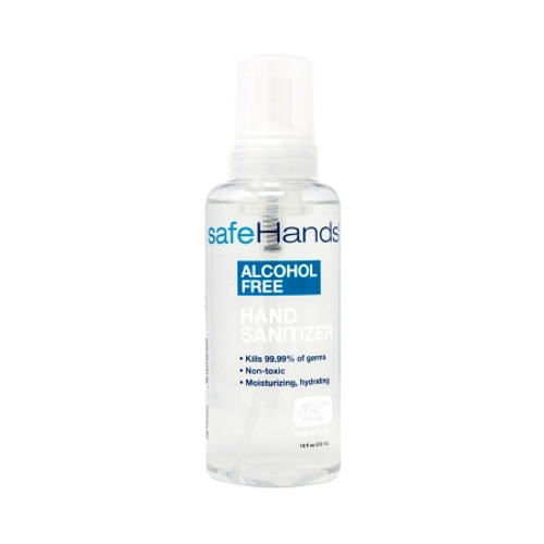 Alcohol-Free Hand Sanitizer safeHands 18 oz. BZK Benzalkonium Chloride Foaming Pump Bottle SHU-18-4