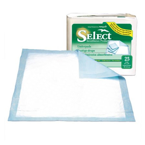 Underpad Select 23 X 36 Inch Disposable Fluff Moderate Absorbency 2675