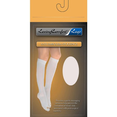 Anti-embolism Stocking Loving Comfort Knee High Large / Regular White Inspection Toe 1655 WHI LGR Pair/2