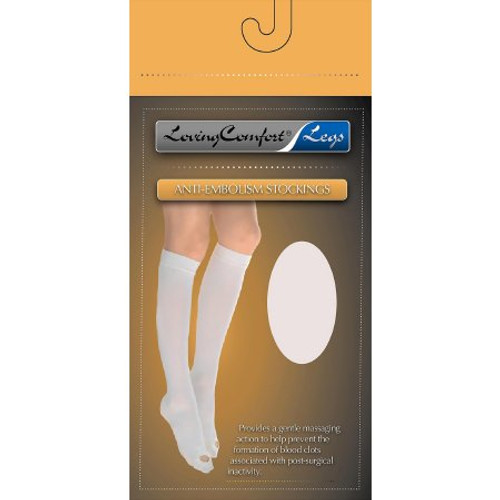 Anti-embolism Stocking Loving Comfort Knee High Medium / Long White Inspection Toe 1655 WHI MDL Pair/2