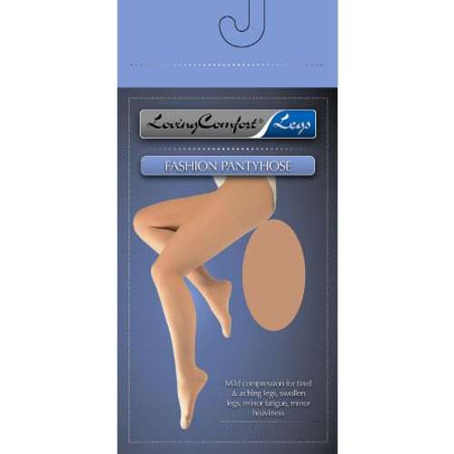 Compression Pantyhose Loving Comfort Waist High Medium Black Closed Toe 1657 BLA Q Each/1