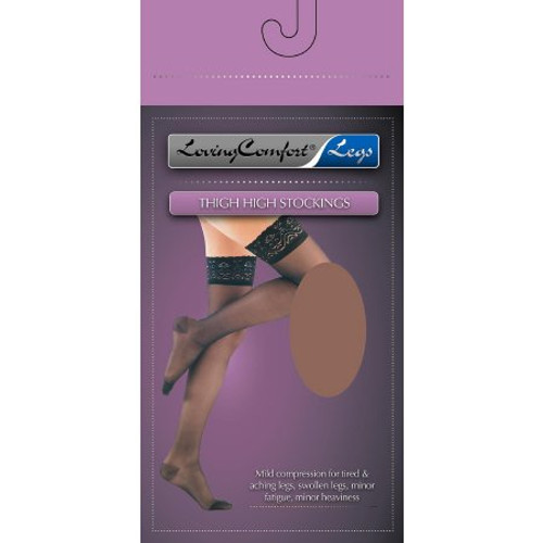 Compression Stocking Loving Comfort Thigh High X-Large Beige Closed Toe 1671 BEI XL Pair/2