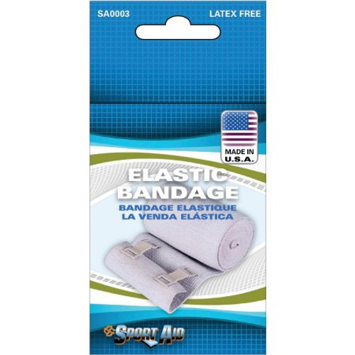 Elastic Bandage Sport Aid 4 Inch Width Standard Compression Clip Detached Closure Tan NonSterile SA0004 BEI UN Each/1