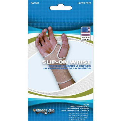 Wrist Support Sleeve Cotton Elastic Left or Right Hand Beige Medium SA1361 BEI MD Each/1