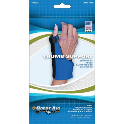 Thumb Support Sport-Aid Adult Small / Medium Hook and Loop Strap Closure Blue SA9001 BLU S/M Each/1