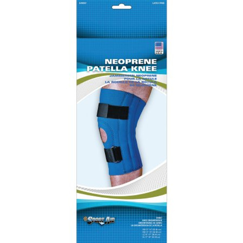 Knee Sleeve Sport-Aid Medium Pull-On / D-Ring / Hook and Loop Strap Closure 14 to 15 Inch Knee Circumference 12-1/2 Inch Length Left or Right Knee SA9067 BLU MD Each/1