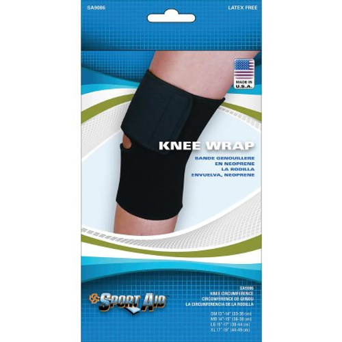 Knee Sleeve Sport-Aid Medium Pull-On / Hook and Loop Strap Closure 14 to 15 Inch Knee Circumference Left or Right Knee SA9086 BLA MD Each/1