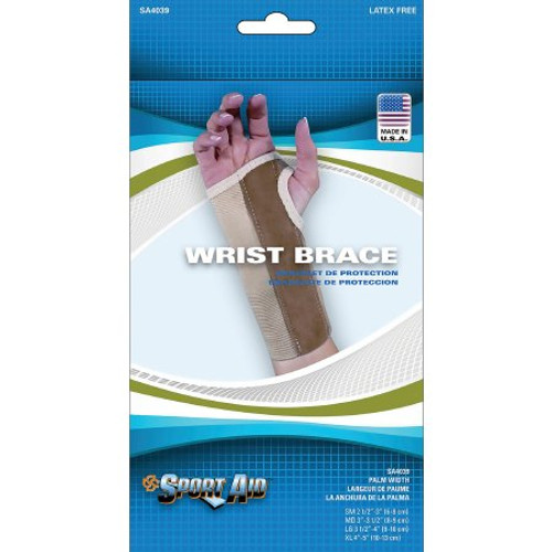 Wrist Brace Contoured Elastic / Suede Right Hand Beige Small SA4039 BEI SMR Each/1