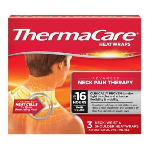 Instant Hot Patch ThermaCare HeatWraps Neck / Arm One Size Fits Most Nonwoven Material Cover Disposable 00573301502 Box/3