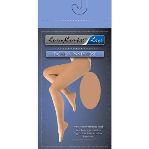 Compression Pantyhose Loving Comfort Waist High Tall Beige Closed Toe 1650 BEI TL Each/1
