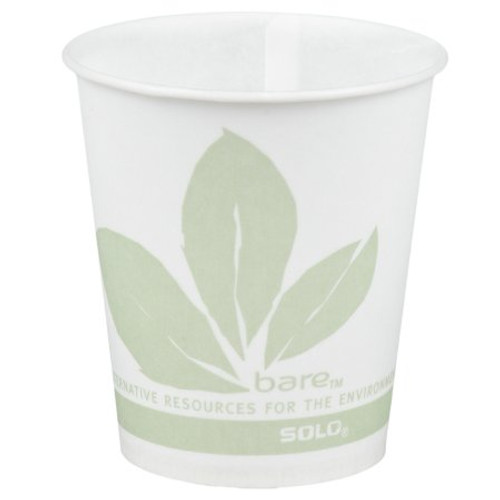 Drinking Cup Bare Eco-Forward 5 oz. Leaf Print Wax Coated Paper Disposable R53BB-JD110 Case/30