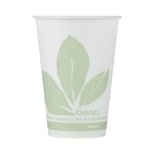 Drinking Cup Bare Eco-Forward 7 oz. Leaf Print Wax Coated Paper Disposable R7BB-JD110 Case/20
