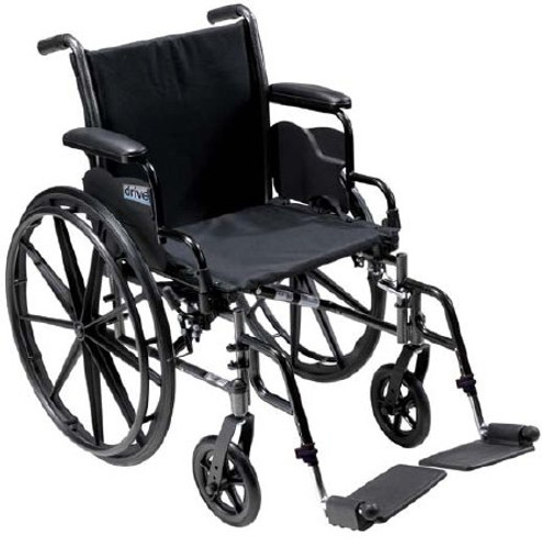 Lightweight Wheelchair Cruiser III Dual Axle Padded Flip Back Removable Full Arm Mag Black 20 Inch 350 lbs. K320DFA-ELR Case/1