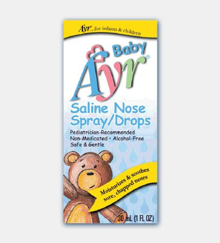 Saline Nasal Spray Ayr Baby Saline Nose Spray / Drops 0.65% Strength 1 oz. 00225055050 Each/1