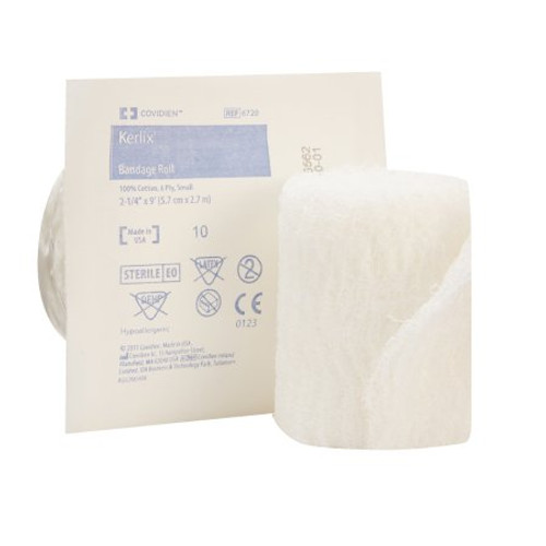 Fluff Bandage Roll Kerlix Gauze 6-Ply 2-1/4 Inch X 3 Yard Roll Shape Sterile 6720-