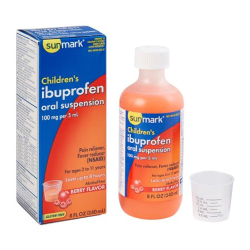 Children s Pain Relief sunmark 100 mg / 5 mL Strength Ibuprofen Oral Suspension 8 oz. 49348022937 Each/1