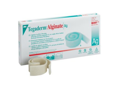 Silver Calcium Alginate Dressing 3M Tegaderm 1 X 12 Inch Rope Sterile 90307