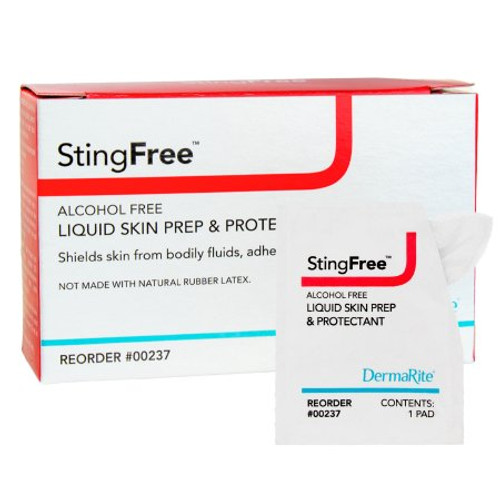 Skin Barrier Wipe StingFree Alcohol-Free Liquid Skin Prep Shield Hexamethyldisiloxane / Decamethylcyclopentasiloxane Individual Packet NonSterile 00237