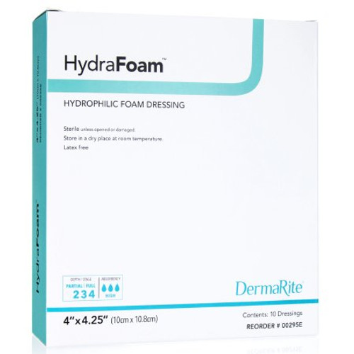 Foam Dressing HydraFoam 4 X 4-1/4 Inch Rectangle Non-Adhesive without Border Sterile 00295E