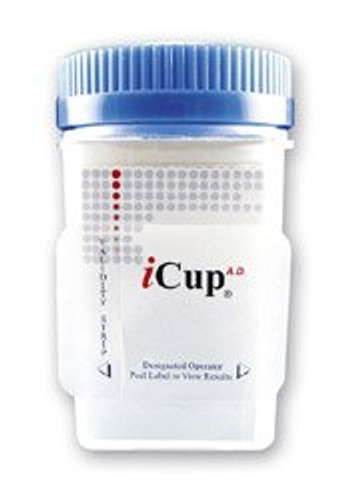 Drugs of Abuse Test iCup A.D. 5-Drug Panel with Adulterants COC mAMP/MET OPI PCP THC OX pH SG Urine Sample 25 Tests I-DUA-157-034 Box/25