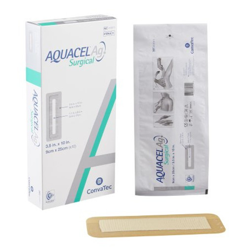Silver Dressing Aquacel Ag Surgical 3-1/2 X 10 Inch Rectangle Sterile 412011