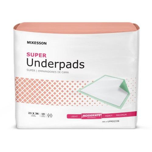 Underpad McKesson Super 23 X 36 Inch Disposable Fluff / Polymer Moderate Absorbency UPMD2336