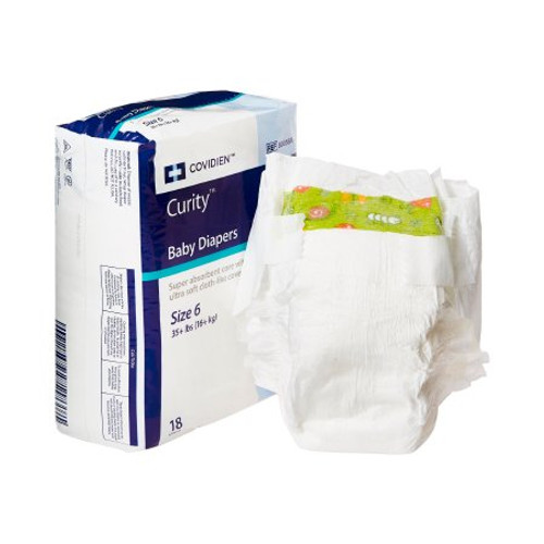 Unisex Baby Diaper Curity Size 6 Disposable Heavy Absorbency 80058A