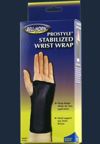 Wrist Brace Bell-Horn ProStyle Wrap Neoprene / Terry Cloth Right Hand Black One Size Fits Most 313RT Each/1