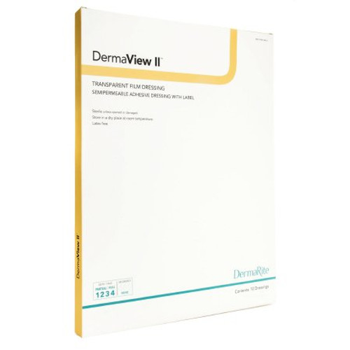 Transparent Film Dressing DermaView II Rectangle 6-1/2 X 8-3/8 Inch Frame Style Delivery With Label Sterile 00254E