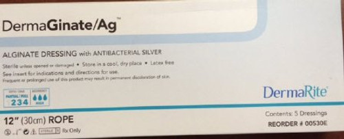 Silver Alginate Dressing DermaGinate/ Ag 12 Inch Length Rope Sterile 00530E